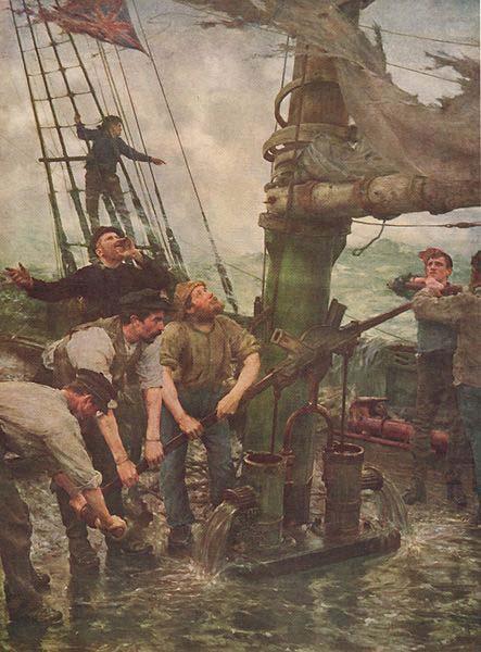 Henry Scott Tuke ALL HANDS TO THE PUMPS china oil painting image
